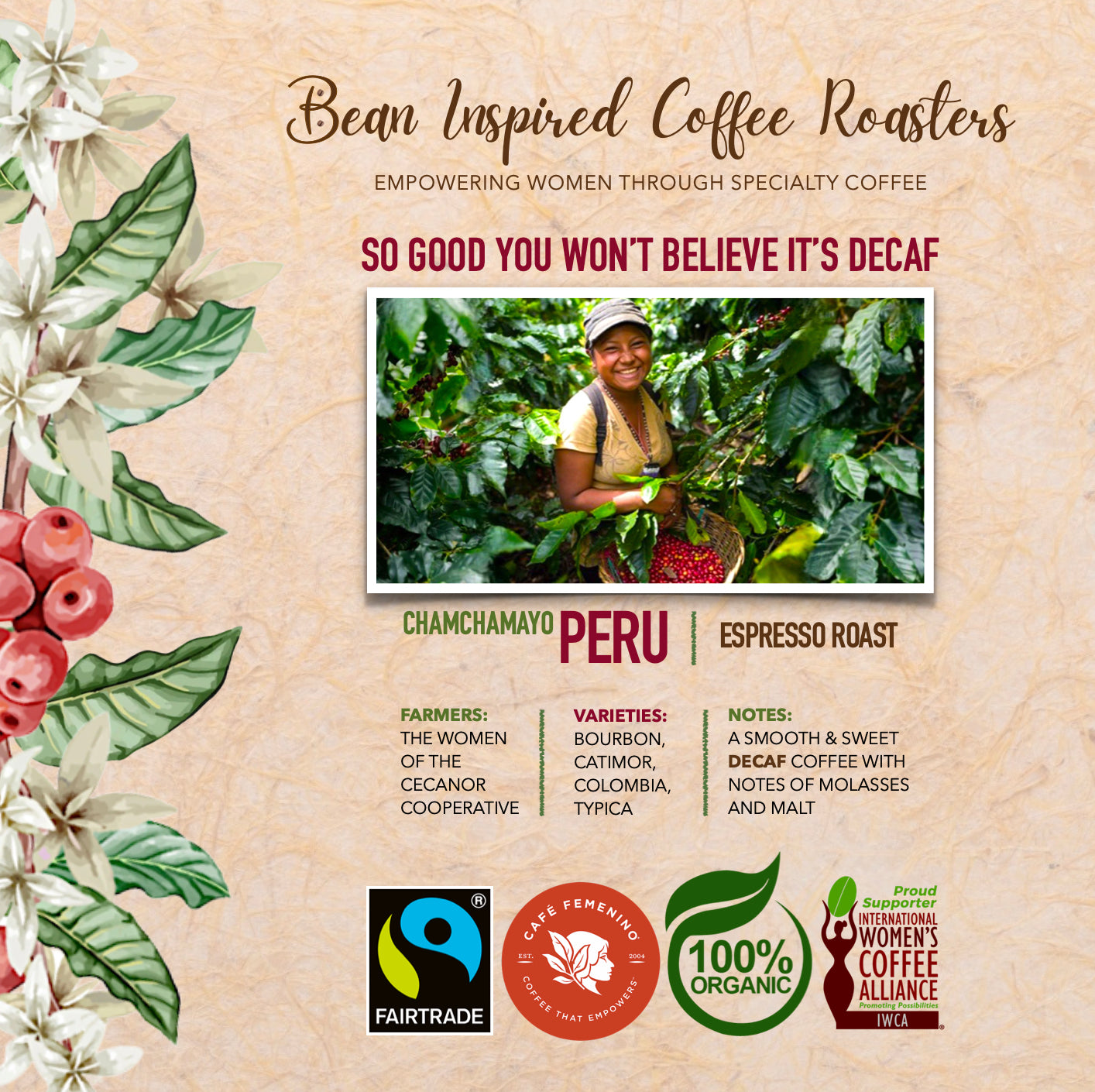 BIO Coffee Peru decaffeinated Coffee From Martermühle On Cafendo